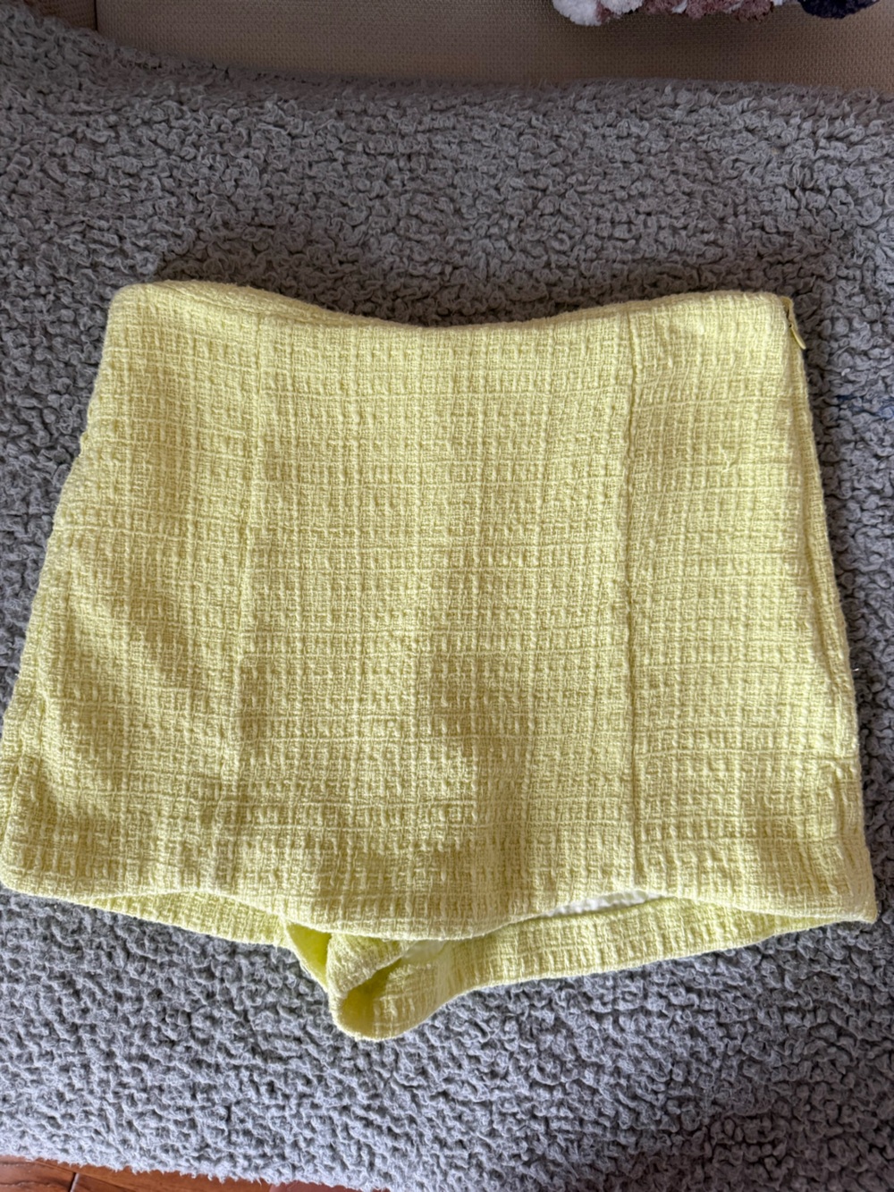 Zara Textured Yellow Mini Skort